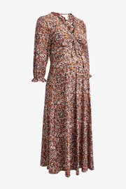 Floral Maternity Ruched Front Print Dress - Image 6 of 7