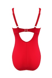 Pour Moi Red Underwired Bow Front Control Swimsuit - Image 5 of 5
