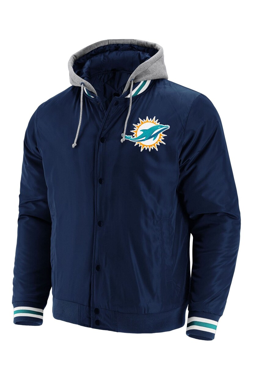 Fanatics Blue NFL Miami Dolphins Fanatics Branded Sateen Jacket - Image 2 of 3