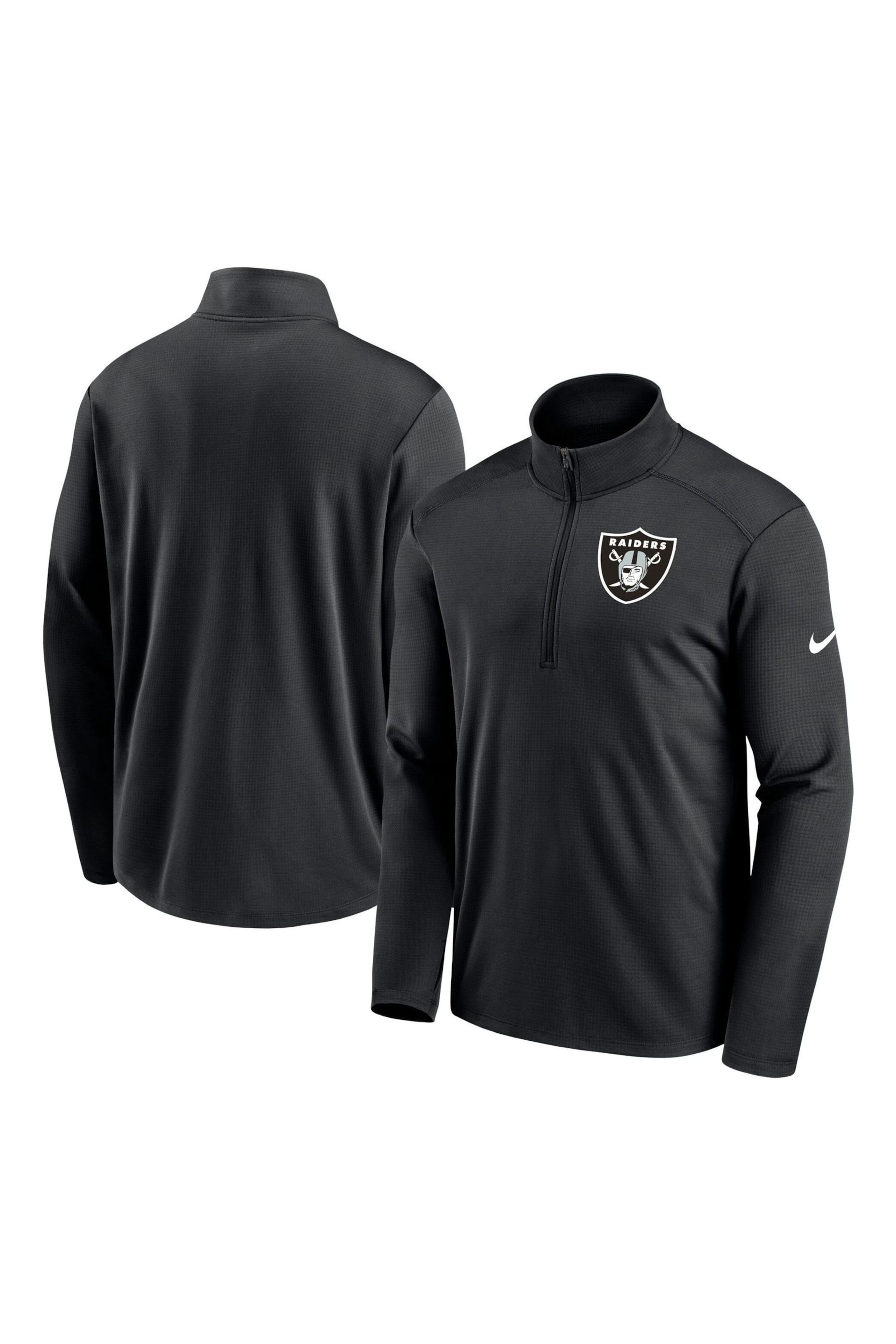 Nike Black NFL Fanatics Las Vegas Raiders Logo Pacer Half Zip Hoodie - Image 3 of 3