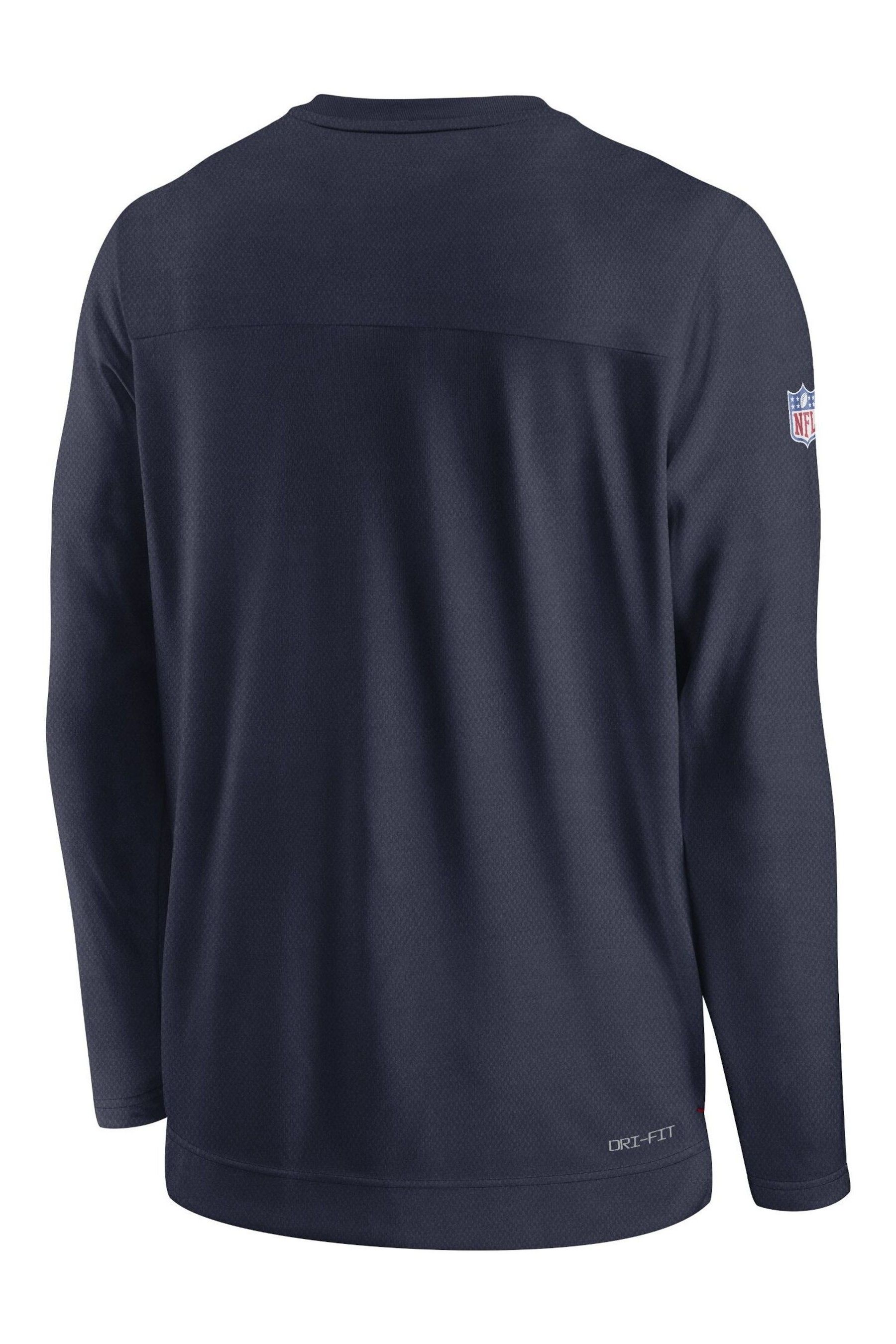 Buy Nike Blue Fanatics NFL New England Patriots Dri Fit Player Long Sleeve Top from Next Luxembourg