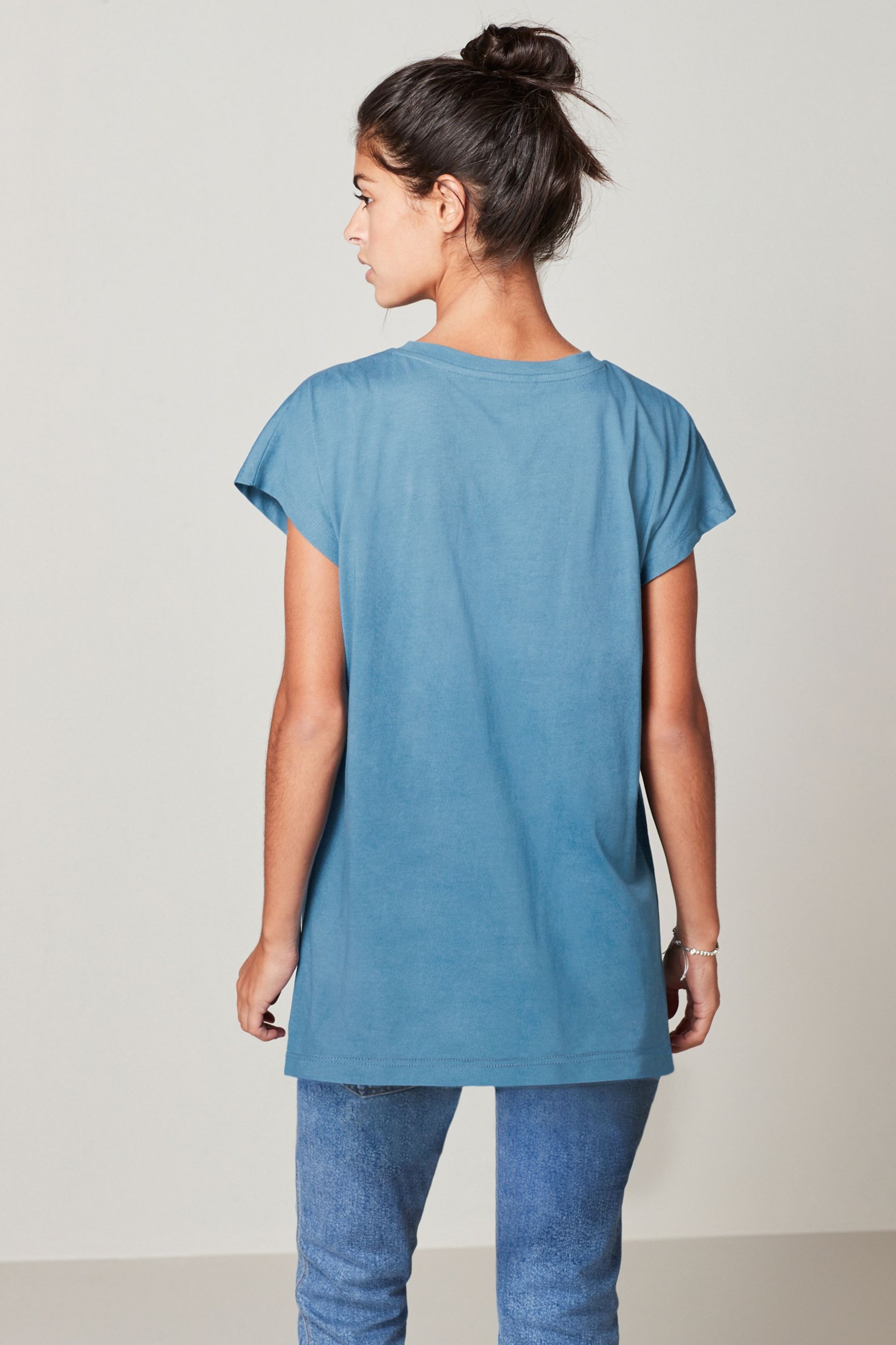 Blue Short Sleeve Gem Diamanté T-Shirt - Image 3 of 6