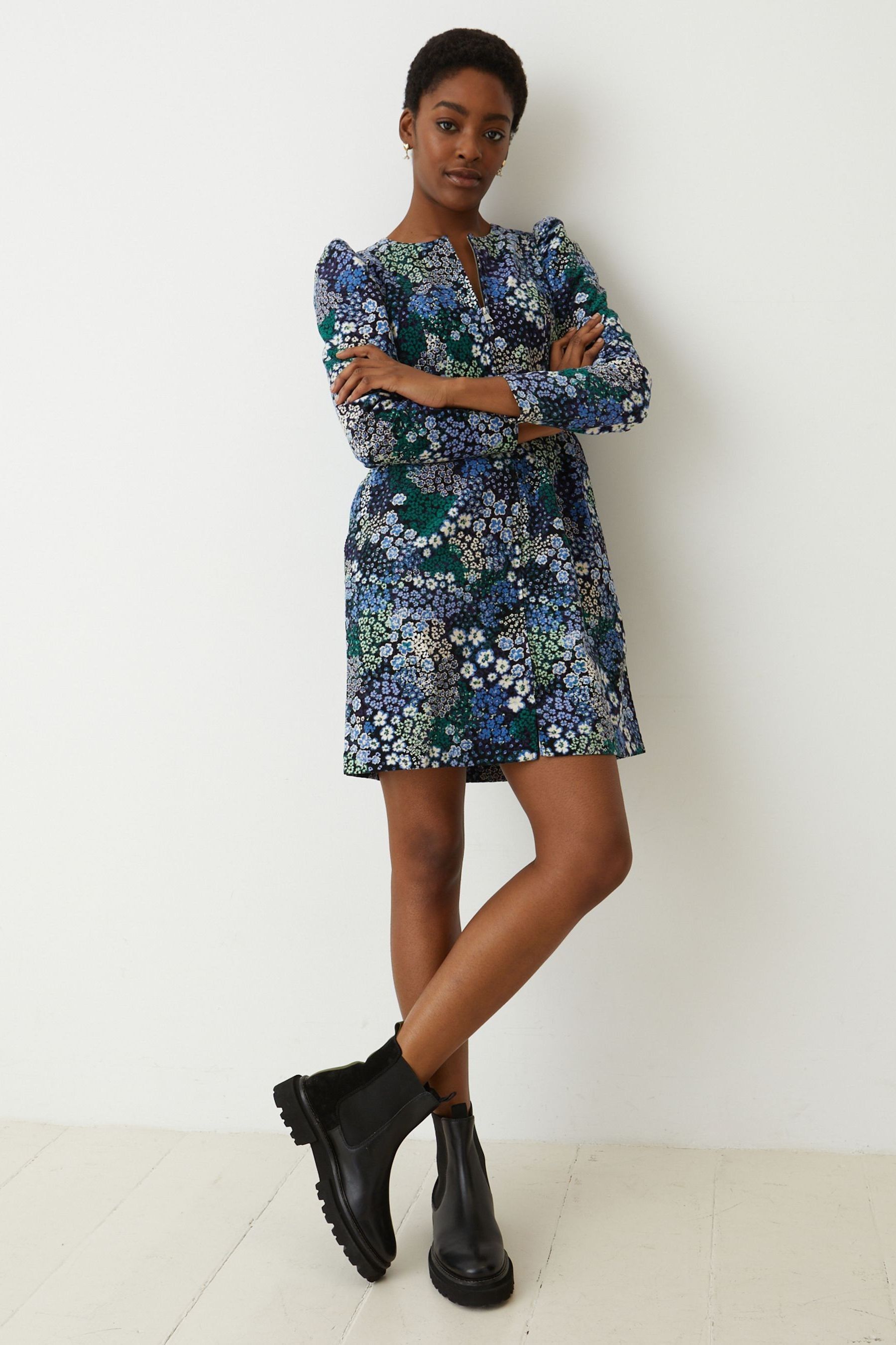 Buy Oliver Bonas Black Floral Print Corduroy Mini Dress from Next Luxembourg