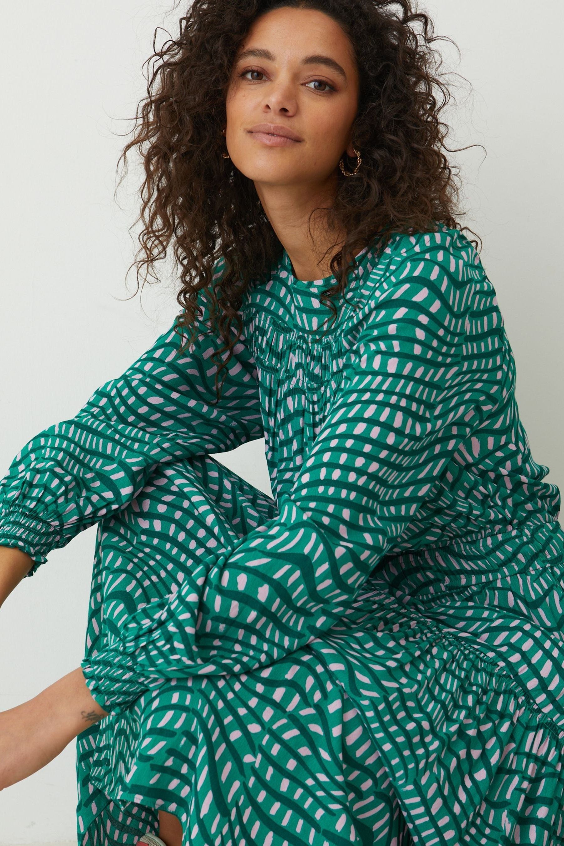 Oliver spot print midi dress top