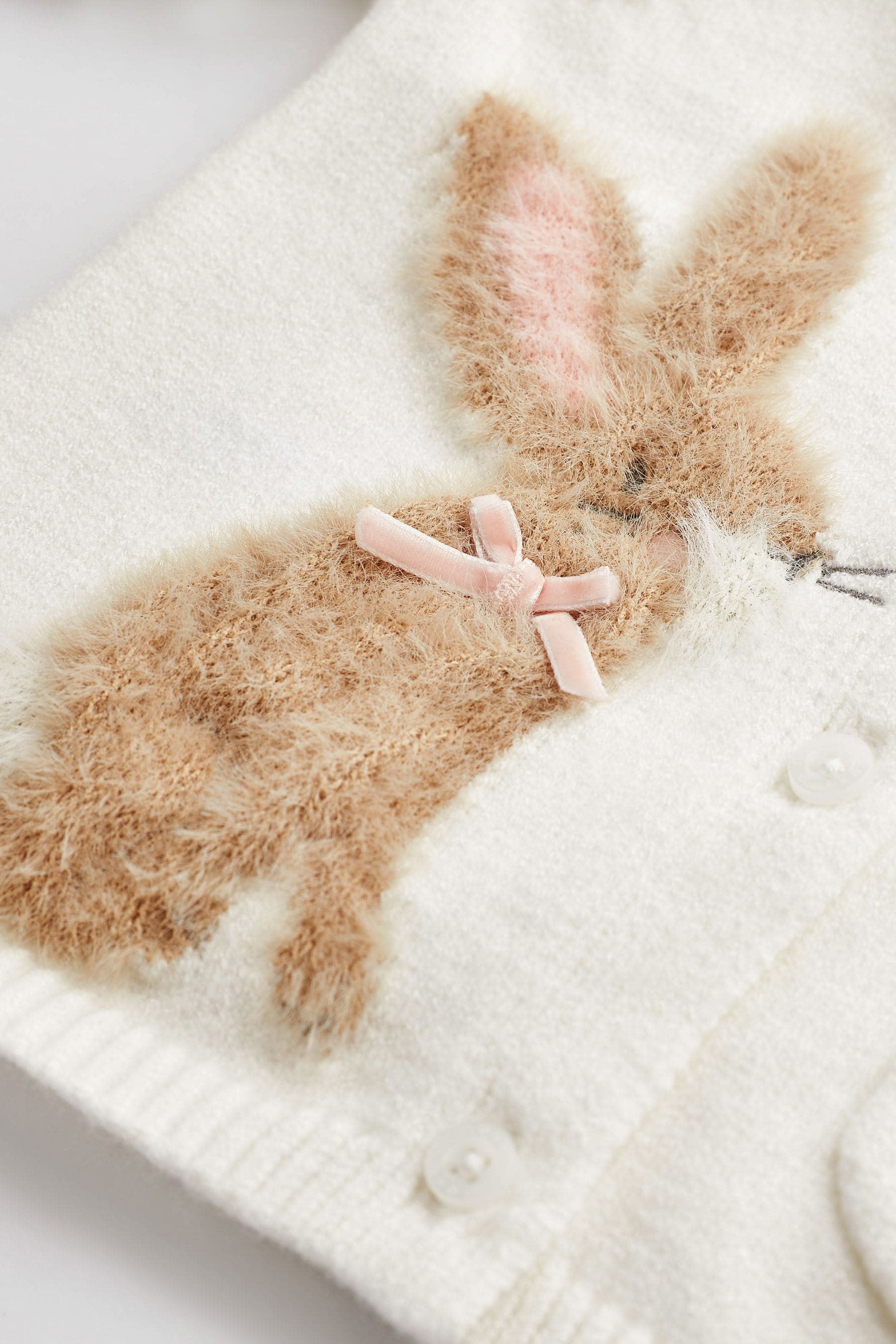 Buy Ecru White Embroidered Bunny Baby Knitted Cardigan 0mths 3yrs from Next Luxembourg