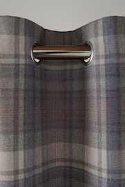 Blue/Grey Next Alpine Check Super Thermal Eyelet Curtains - Image 4 of 6