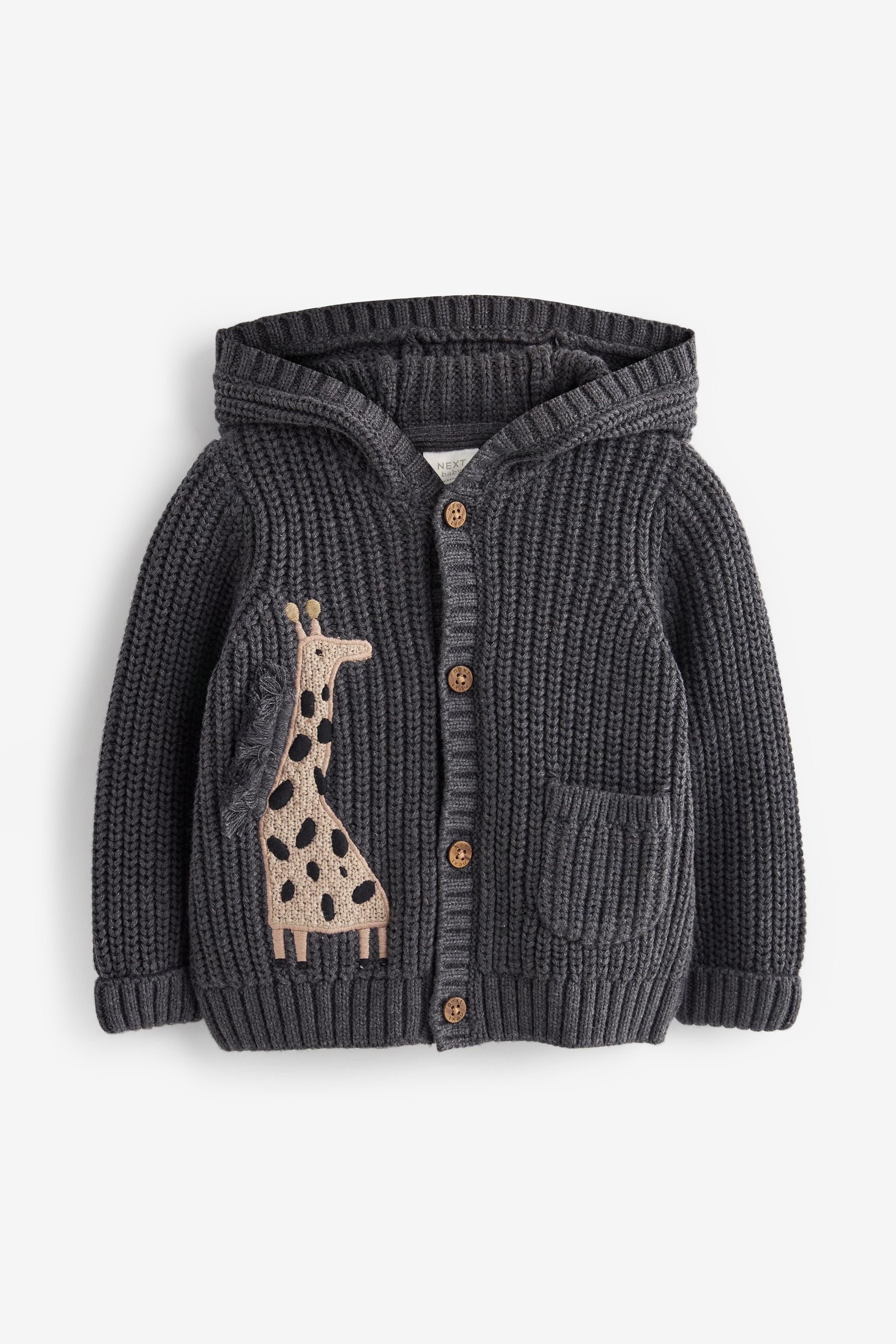 Knitted hooded cardigan baby clearance