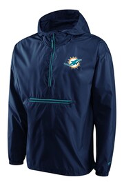 Nike Blue NFL Fanatics Blue Miami Dolphins Branded Lightweight Jacket - Image 2 of 3