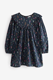 Navy Blue Floral Printed Dress (12mths-16yrs) - Image 5 of 7