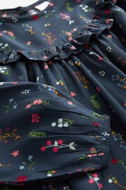 Navy Blue Floral Printed Dress (12mths-16yrs) - Image 7 of 7