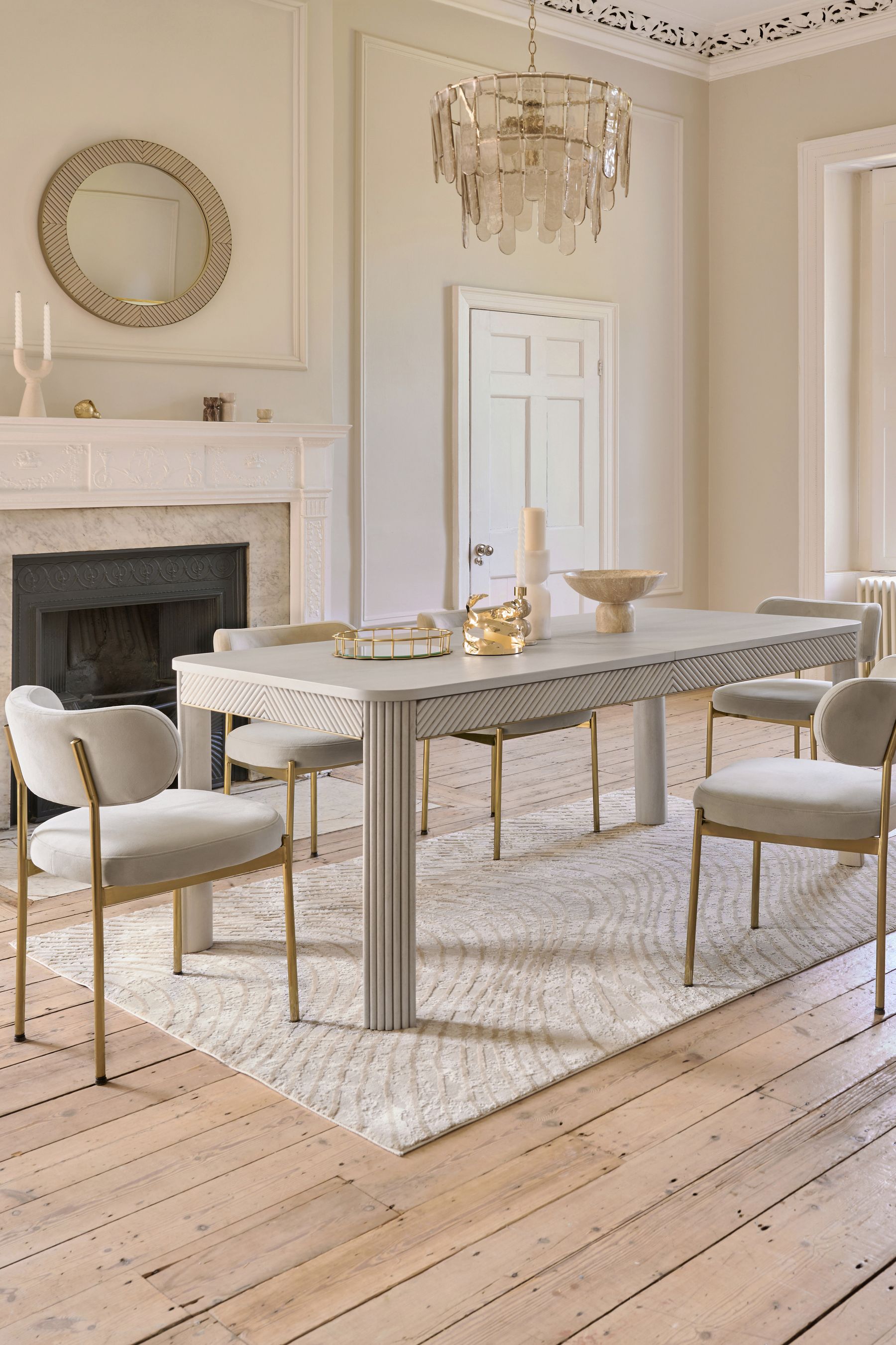 Buy Light Grey Valencia Mango Wood 6 to 8 Seat Extending Dining Table from the Next UK online shop