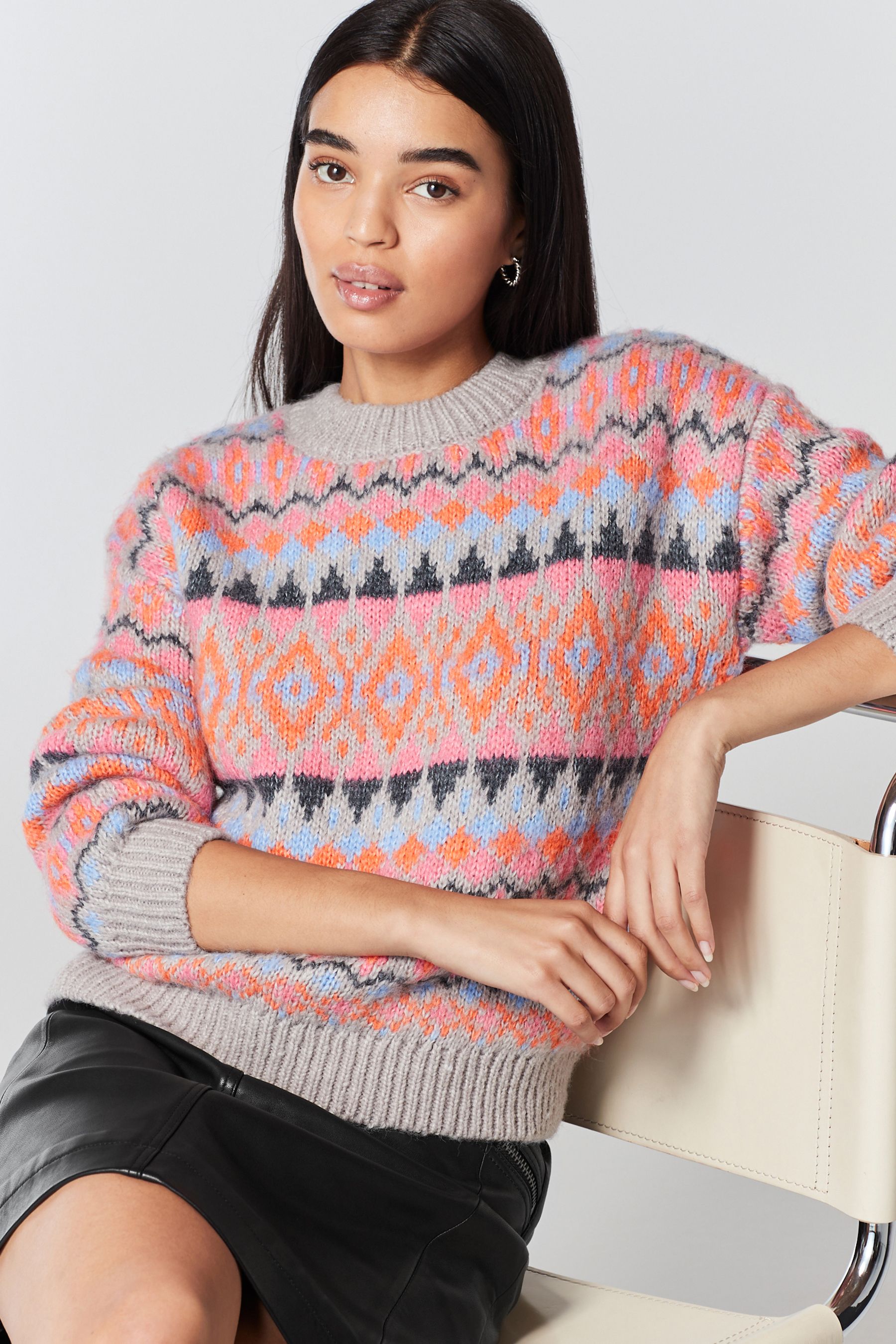 Buy Bright Pink Christmas Jumper from Next Luxembourg