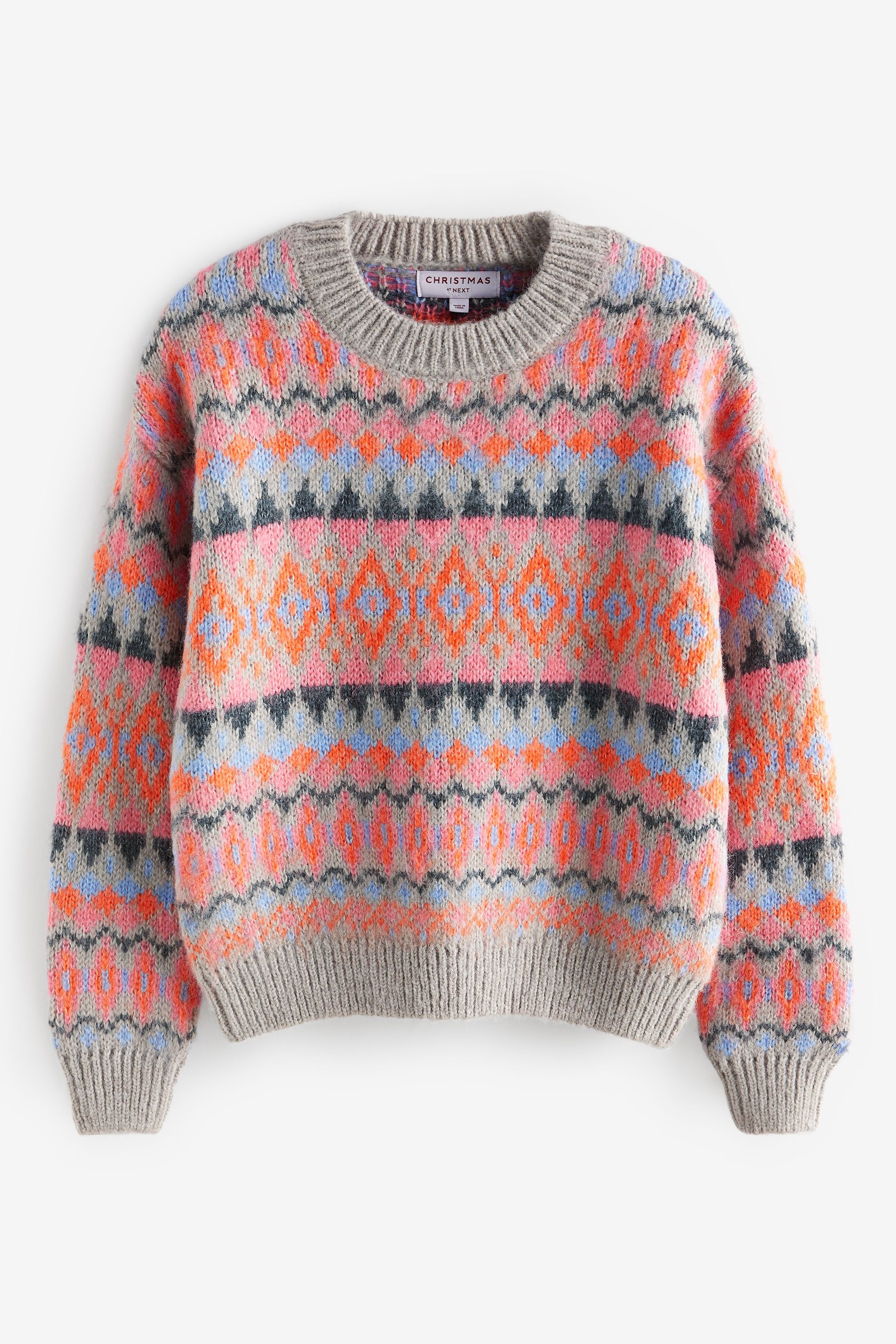 Buy Bright Pink Christmas Jumper from Next Luxembourg