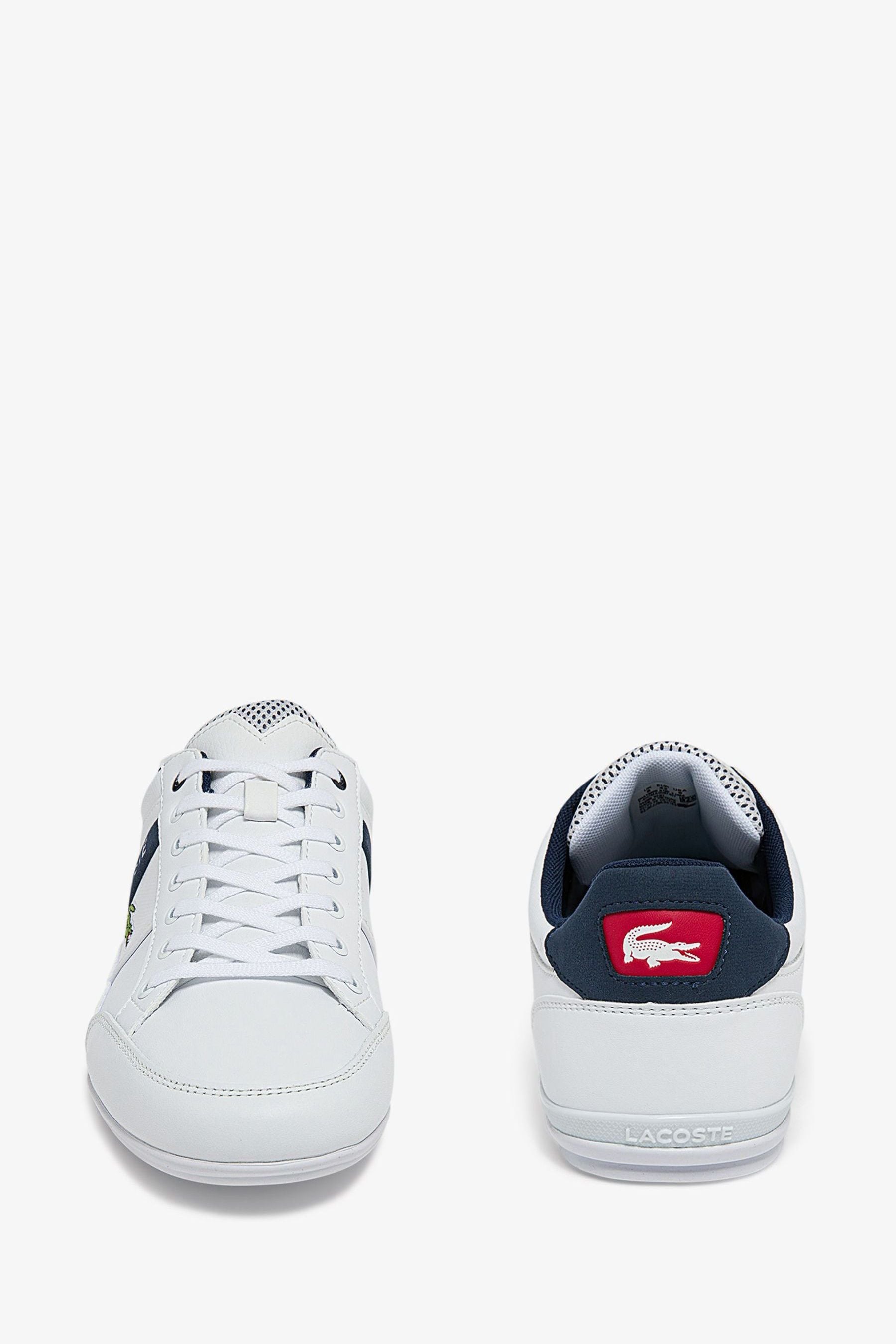 Buy Lacoste White Blue Chaymon Logo Trainers from Next Luxembourg