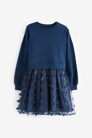 Navy Blue 3D Butterfly Sweat Dress (3-12yrs) - Image 6 of 8