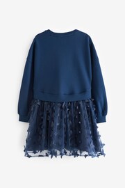 Navy Blue 3D Butterfly Sweat Dress (3-12yrs) - Image 7 of 8