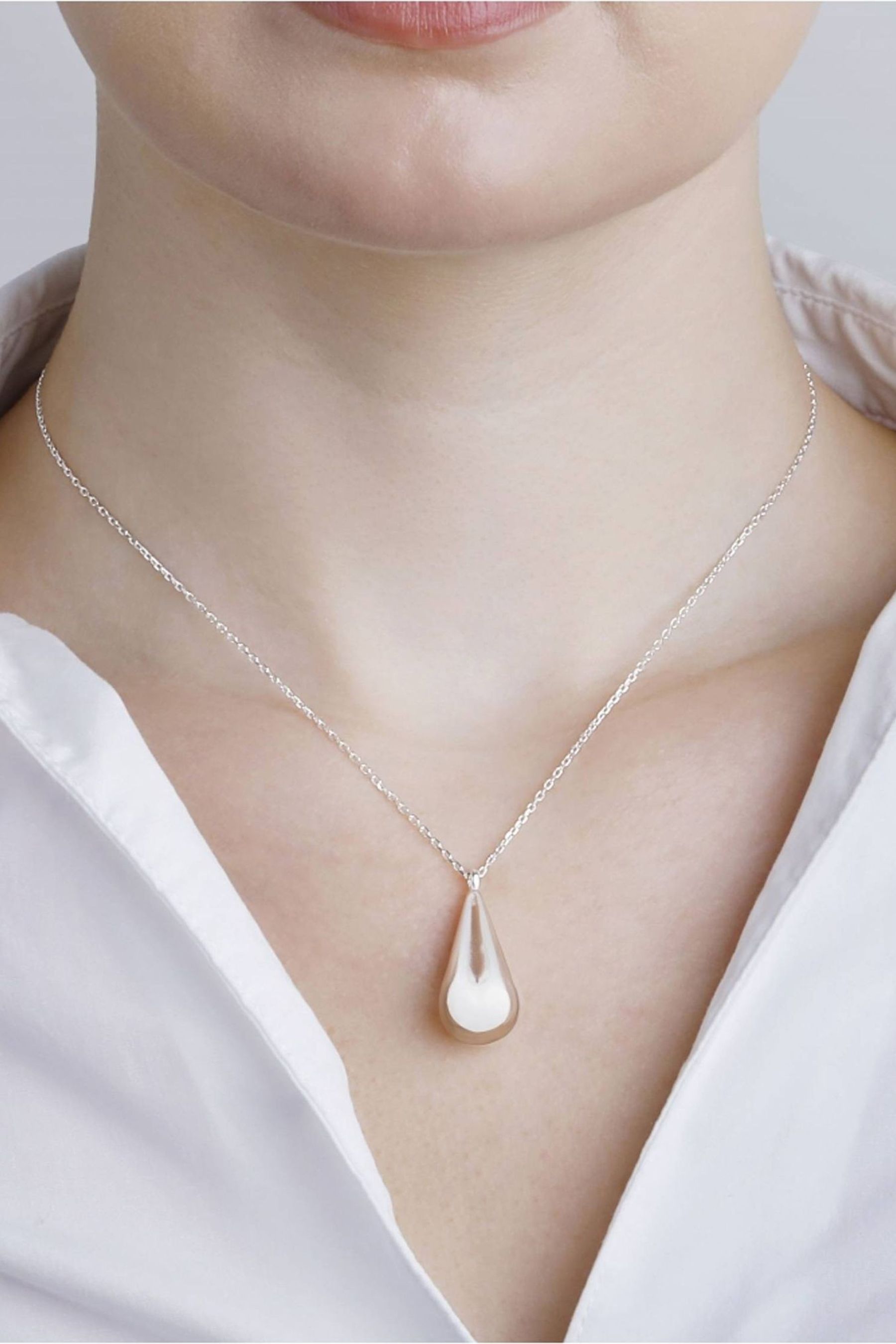 Buy Jasper Conran London Ladies Silver Tone Jewellery Pear Drop Necklace from the Next UK online shop