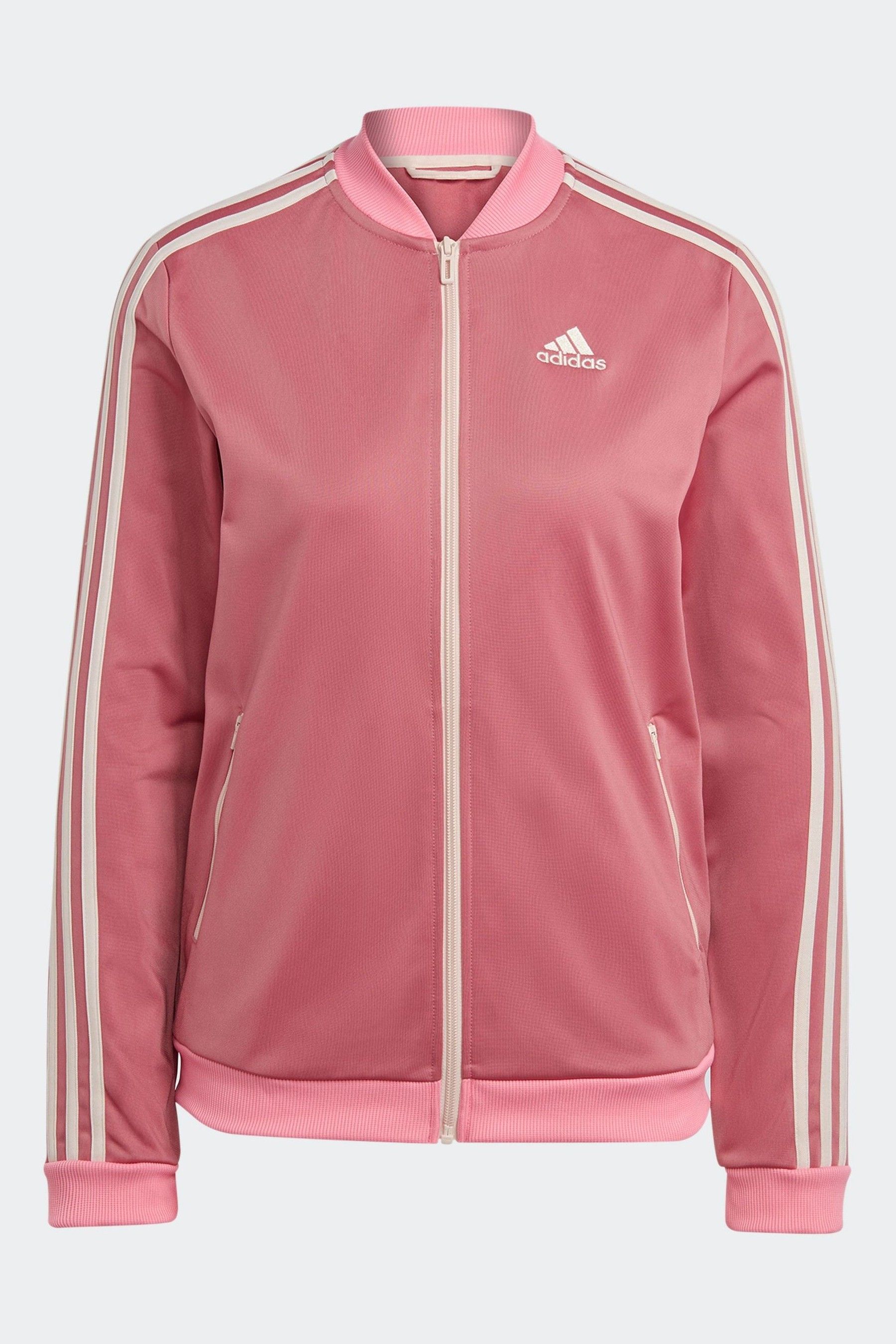Dark pink adidas tracksuit cheap