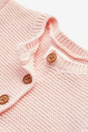Pink Baby Frill Shoulder Knitted Cardigan (0mths-2yrs) - Image 4 of 6