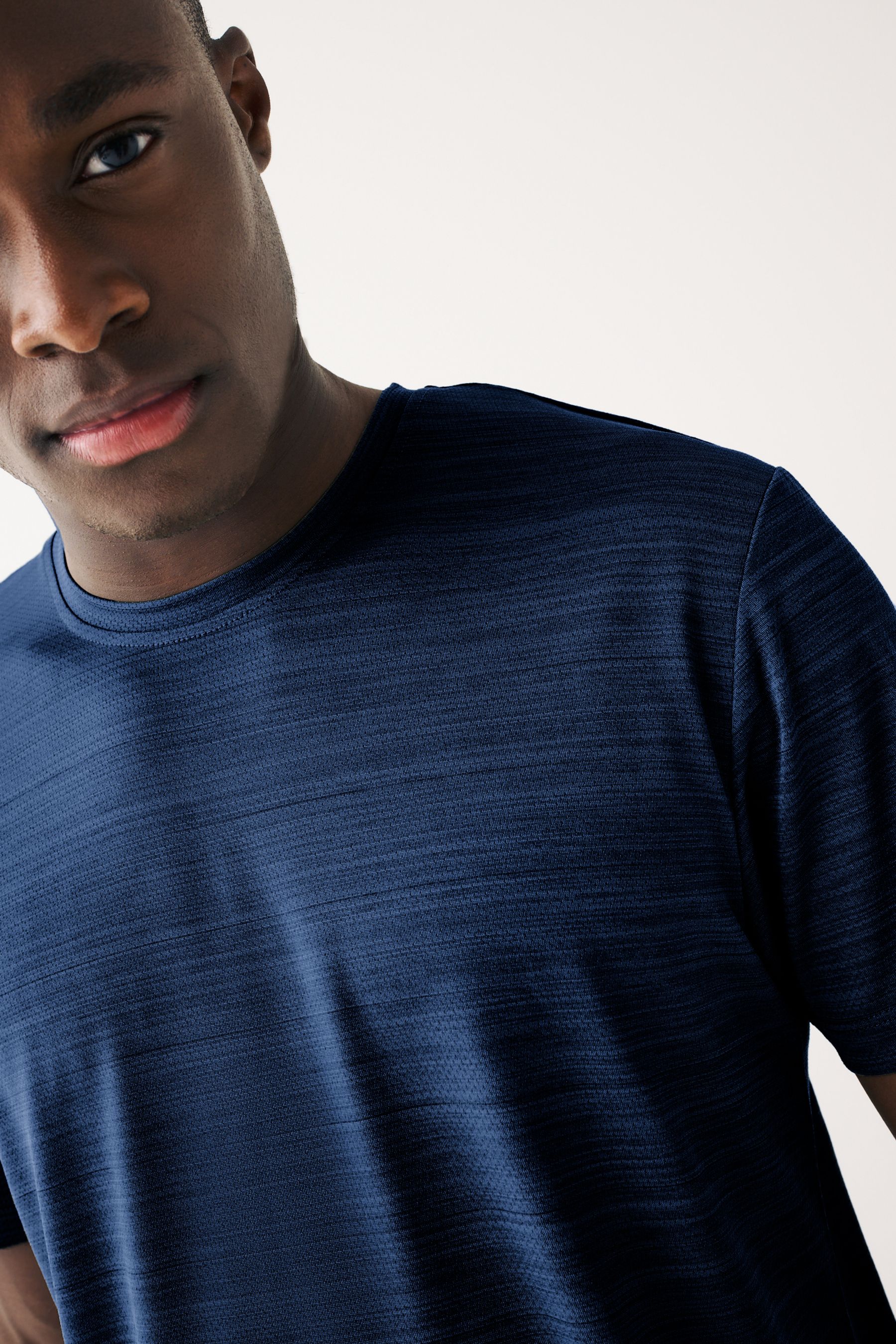 Buy Dark Blue Short Sleeve Tee Active Mesh Training T Shirt from Next Luxembourg