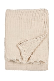 Yard Natural Lark 4 Layer Muslin Crinkle Cotton Oversized Throw - Image 3 of 6