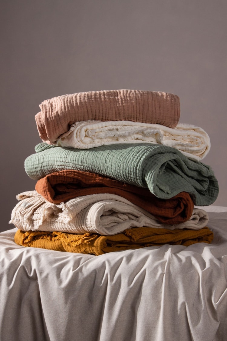 Yard Lark 4 Layer Muslin Crinkle Cotton Throw - 圖片 6，共 6