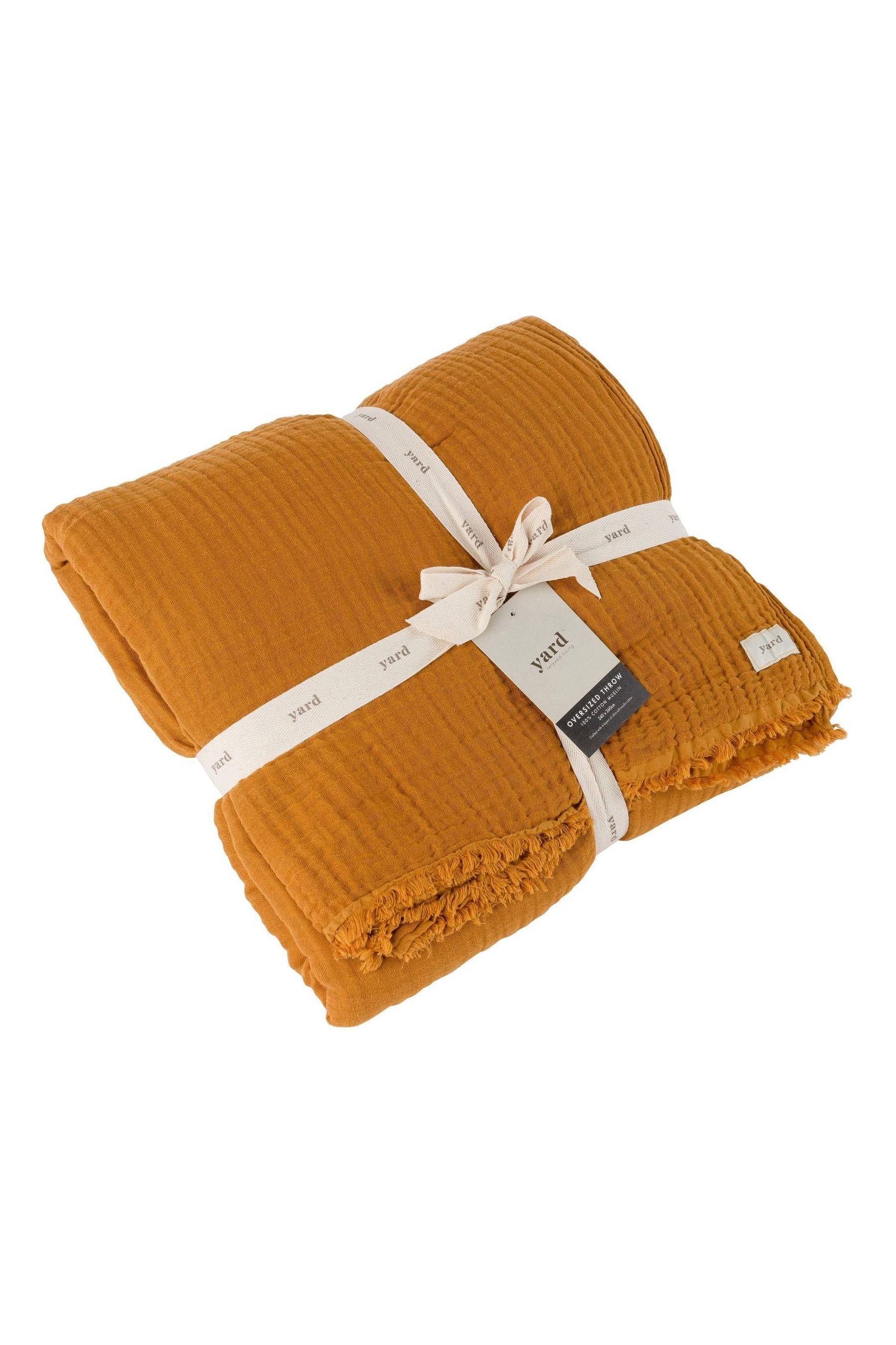 Yard Cumin Yellow Lark 4 Layer Muslin Crinkle 100 Cotton Throw