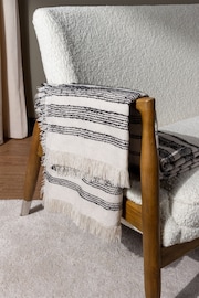 HÖEM Natural Beige Jour Linear Woven Fringed Throw - Image 1 of 4