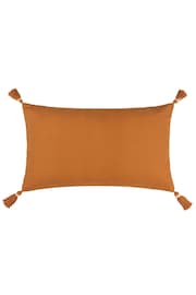 Yard Ginger Brown Caliche 100% Cotton Knit Tasselled Cushion - Image 4 of 7