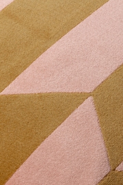 furn. Pink/Ochre Kalho Geometric Cotton Velvet Cushion - Image 5 of 5