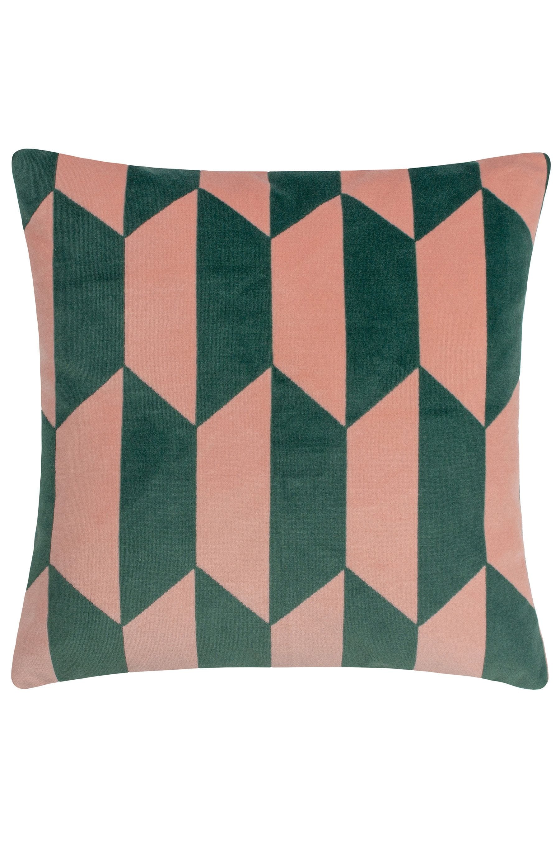 Buy furn. Pink Green Kalho Geometric Cotton Velvet Cushion from the Next UK online shop