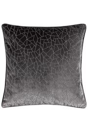 HÖEM Stargazer Grey Malans Geometric Cut Velvet Piped Cushion - Image 3 of 7