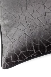 HÖEM Stargazer Grey Malans Geometric Cut Velvet Piped Cushion - Image 6 of 7