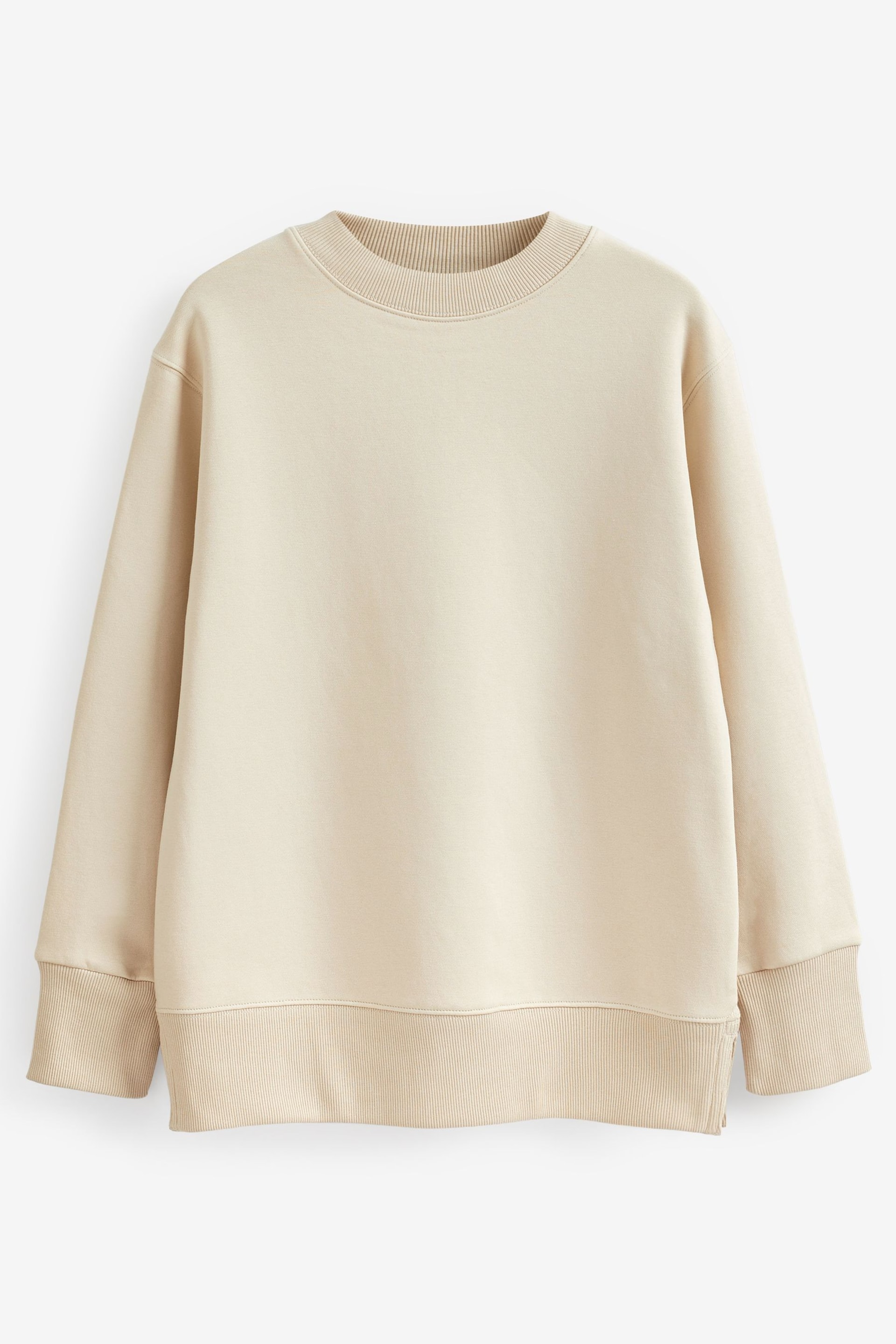 Neutral Essentials Longline Relaxed Fit Cotton Sweatshirt - Image 5 of 6