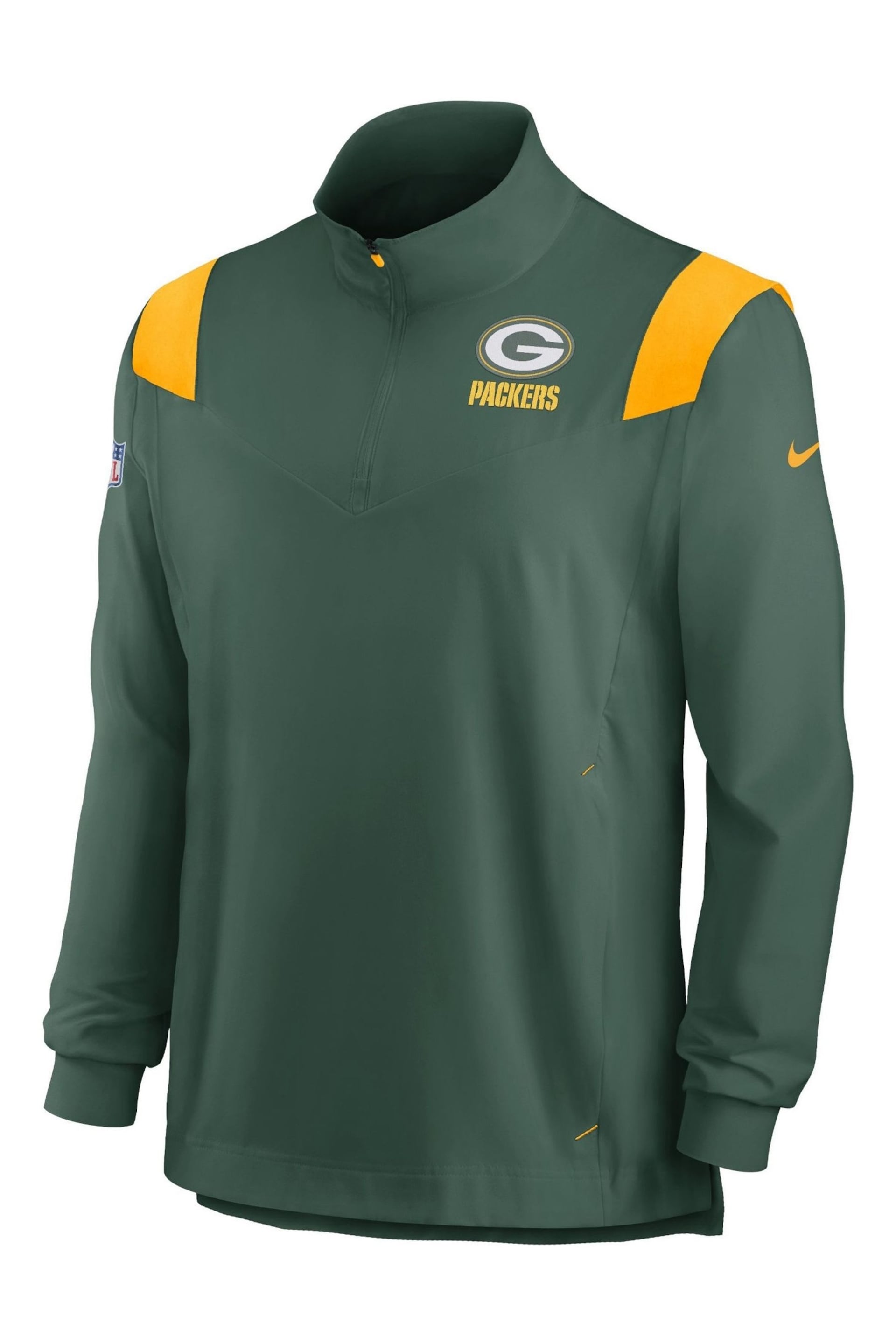 Nike Green NFL Fanatics Mens Bay Packers Repel Lightweight Coach Long Sleeve Sweat Top - Image 2 of 3