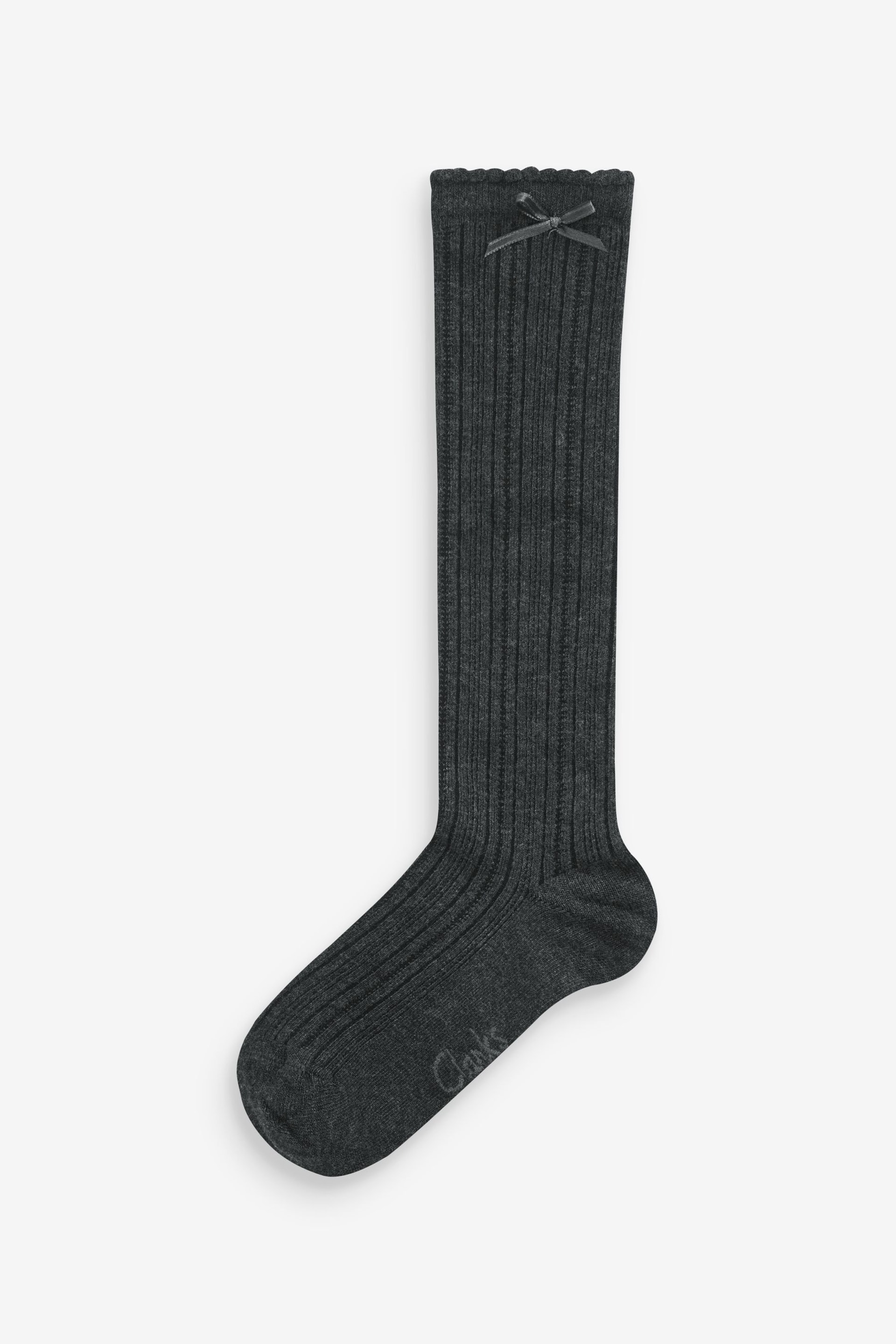 Clarks Grey Knee High Socks 2 Pack - Image 1 of 2