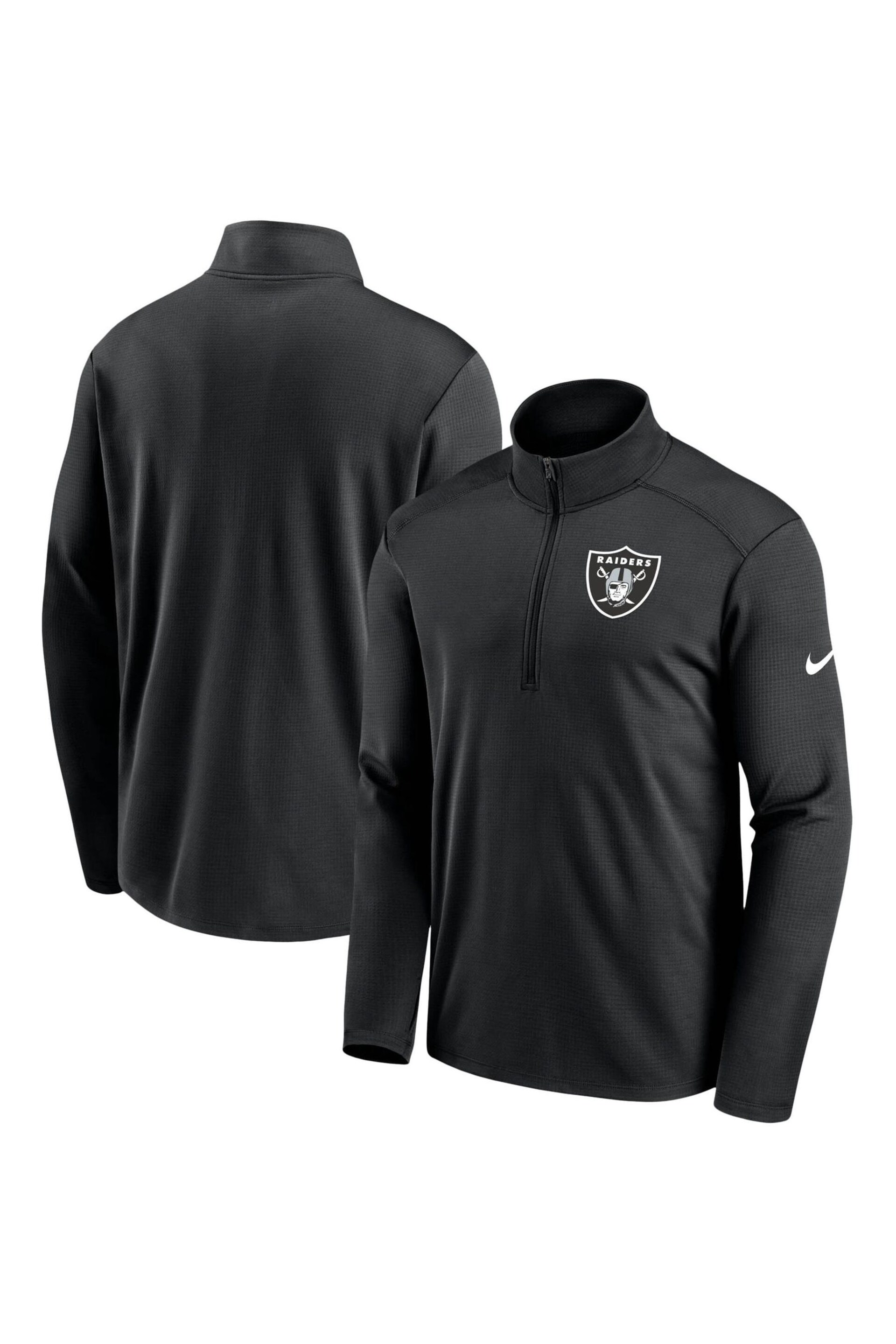 Nike Black NFL Fanatics Las Vegas Raiders Pacer Half Zip Jacket - Image 1 of 3