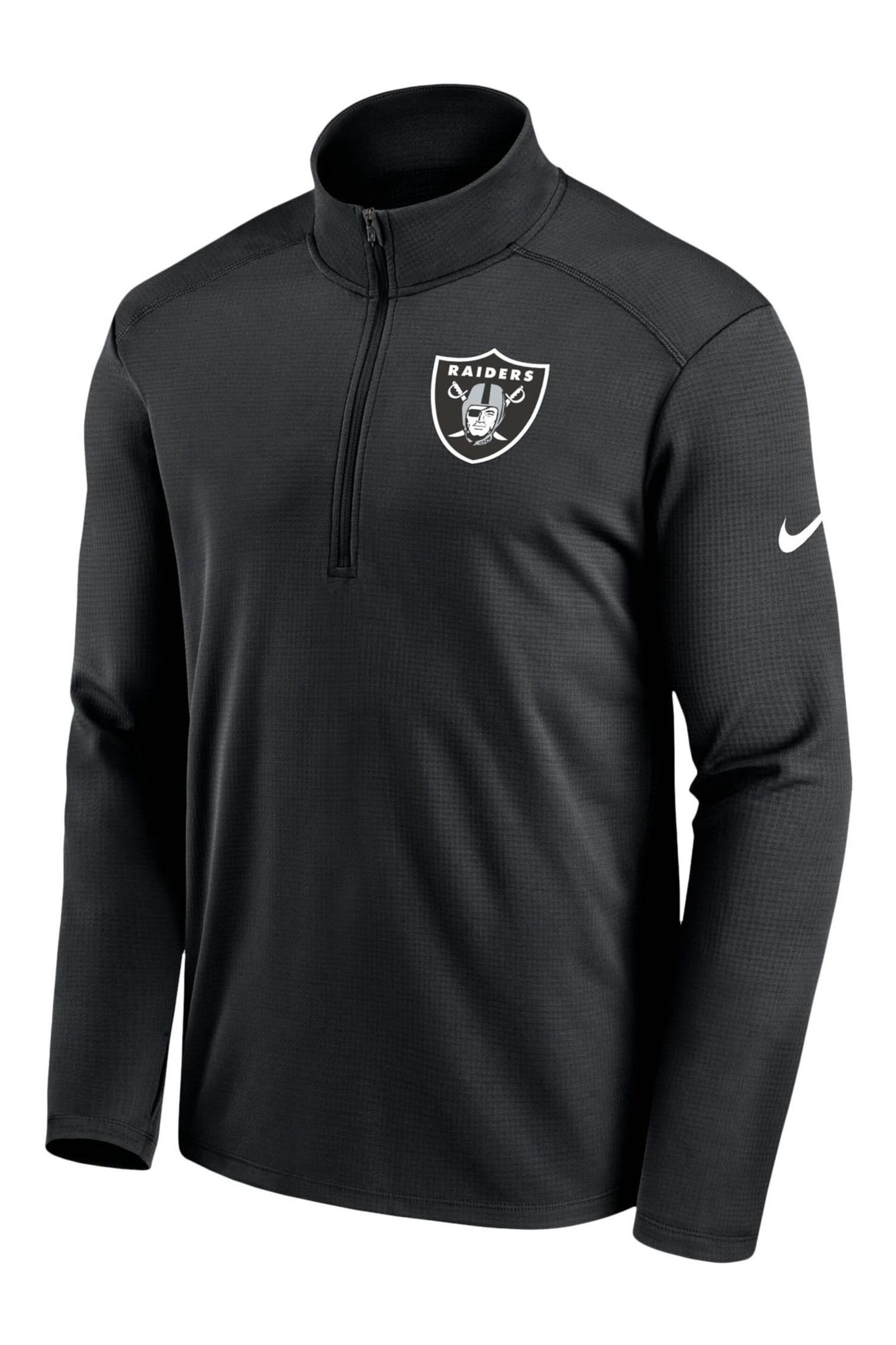 Nike Black NFL Fanatics Las Vegas Raiders Pacer Half Zip Jacket - Image 2 of 3