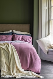 Piglet in Bed Raspberry Linen Duvet Cover - Image 1 of 4