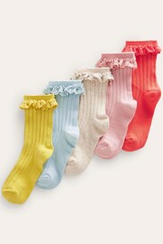 Boden Pink Frilly Socks 5 Pack - Image 1 of 3