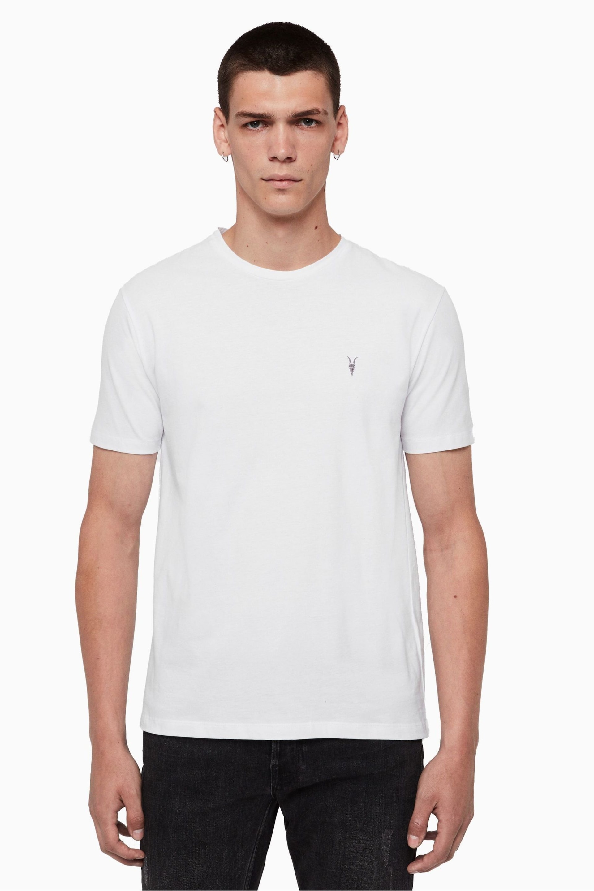 AllSaints White Brace Short Sleeve Crew T-Shirts 3 Pack - Image 1 of 6