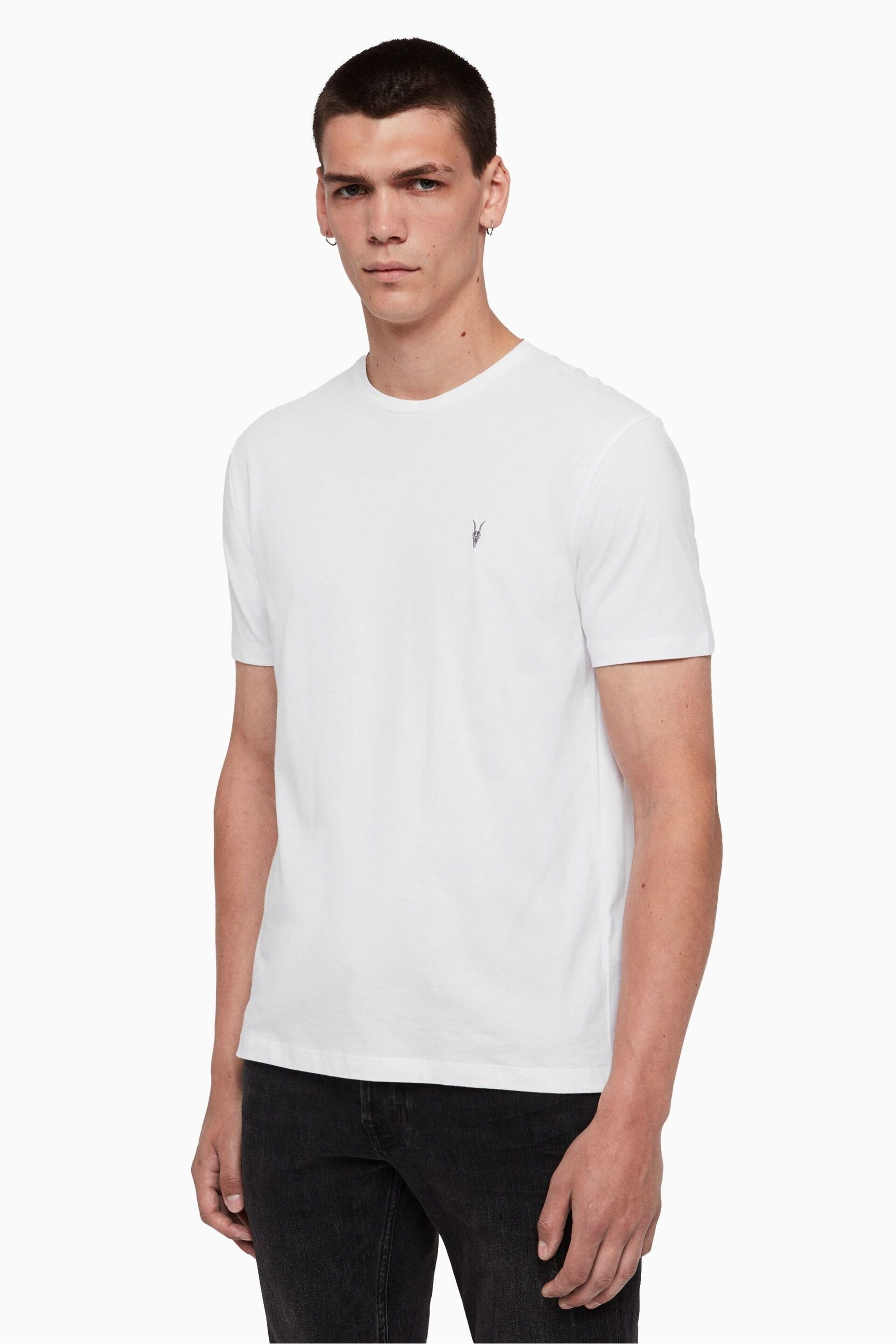 AllSaints White Brace Short Sleeve Crew T-Shirts 3 Pack - Image 5 of 6