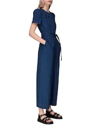 Whistles Blue 100% Cotton Alana Denim Jumpsuit - Image 1 of 4