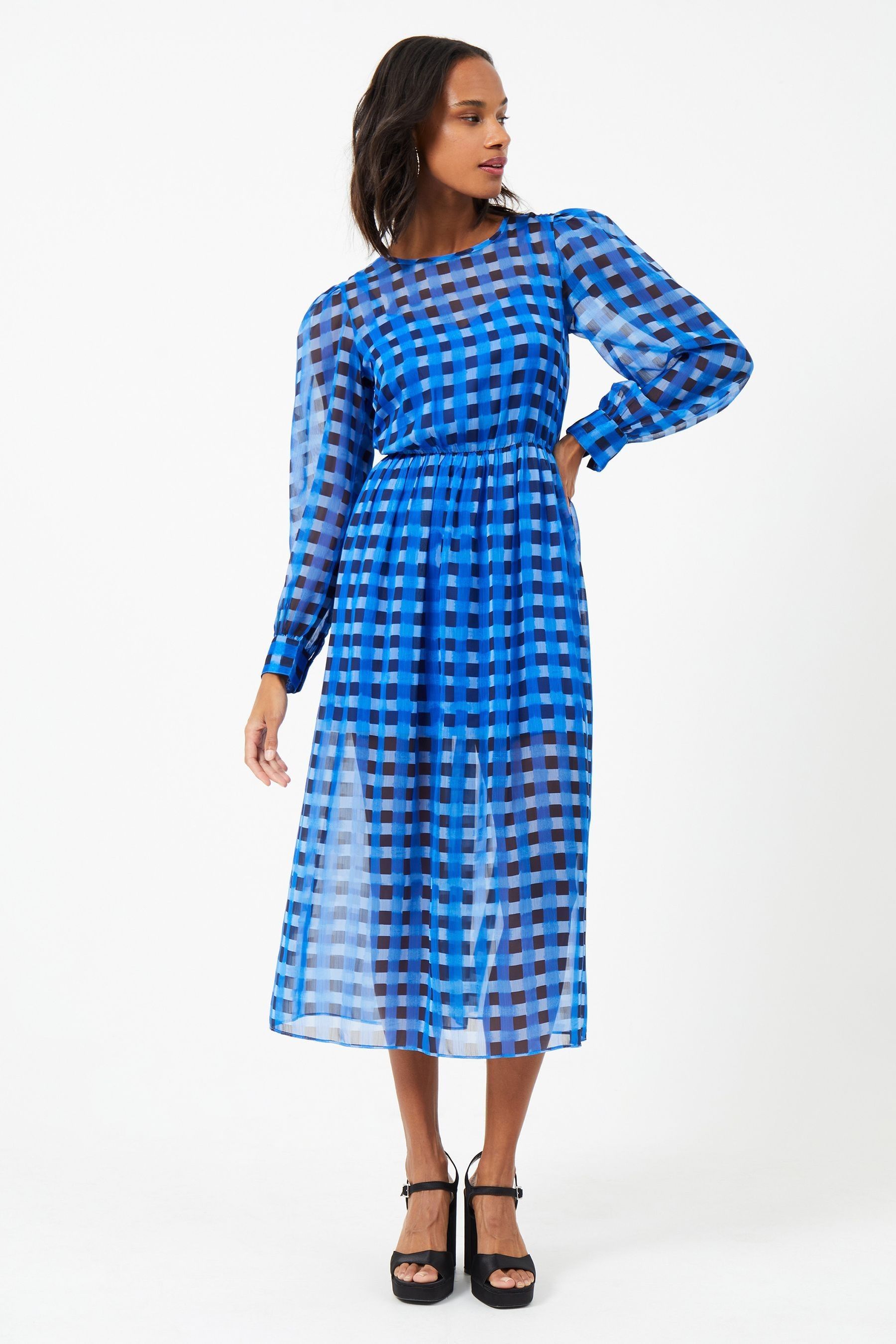 Buy French Connection Blue Edeline Hallie Crinkle Midi Dress from Next Luxembourg