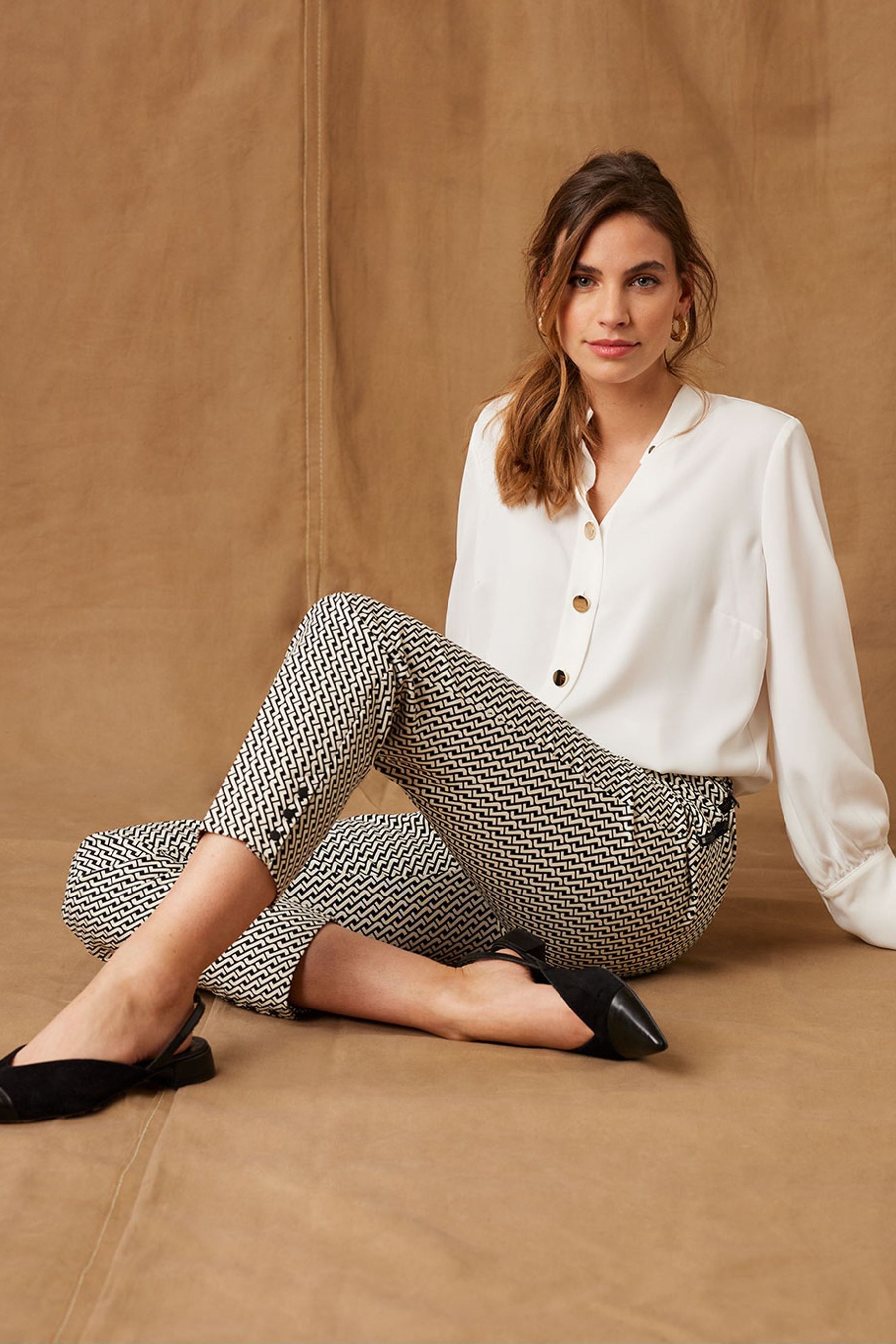 Buy Mint Velvet White Print Ciara Capri Trousers from Next Lithuania