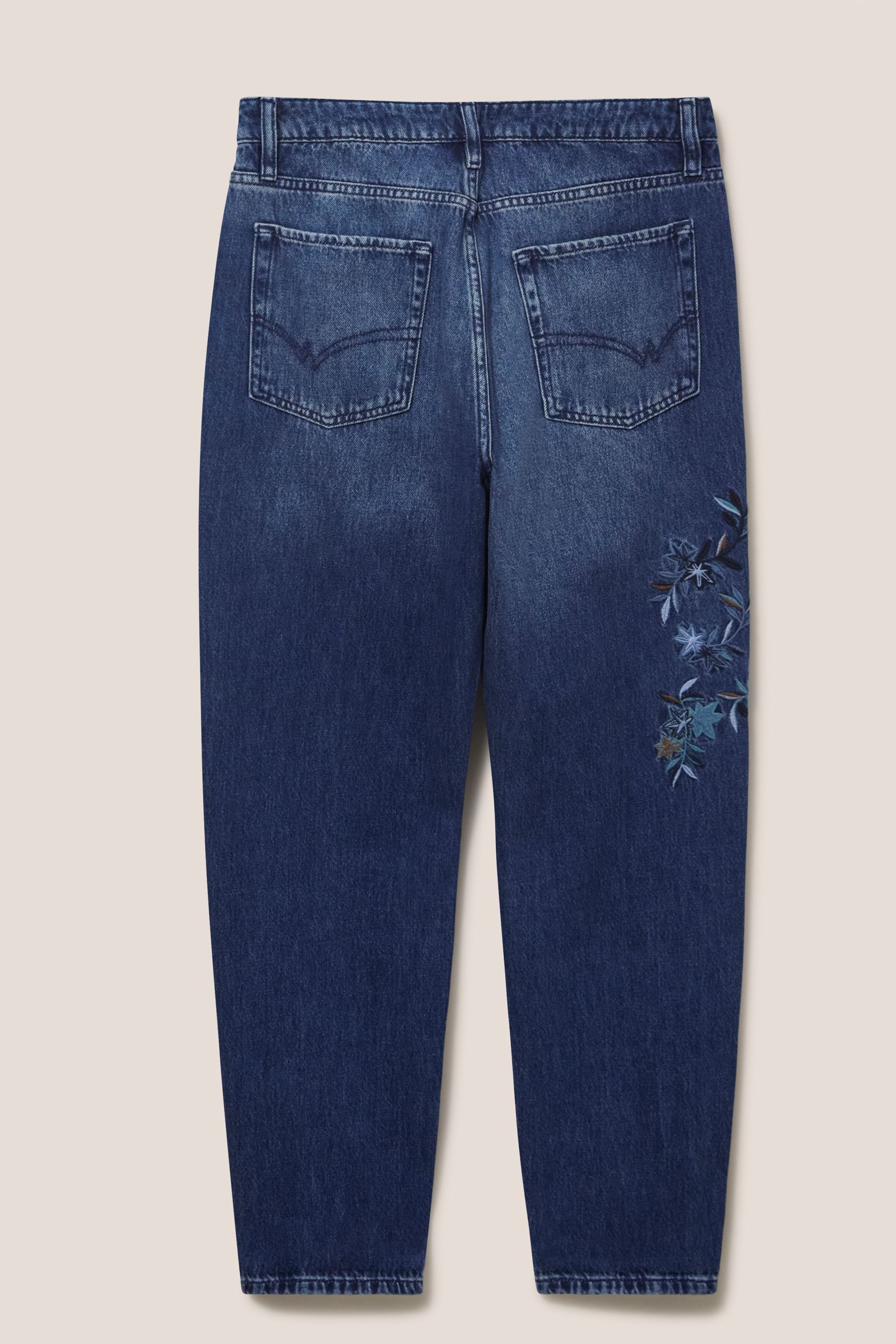 Buy White Stuff Blue Embroidered Boyfriend Jeans from Next Luxembourg