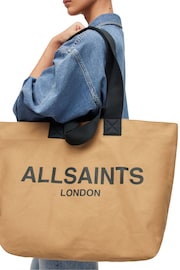 AllSaints Black Ali Canvas Tote Bag - Image 2 of 5