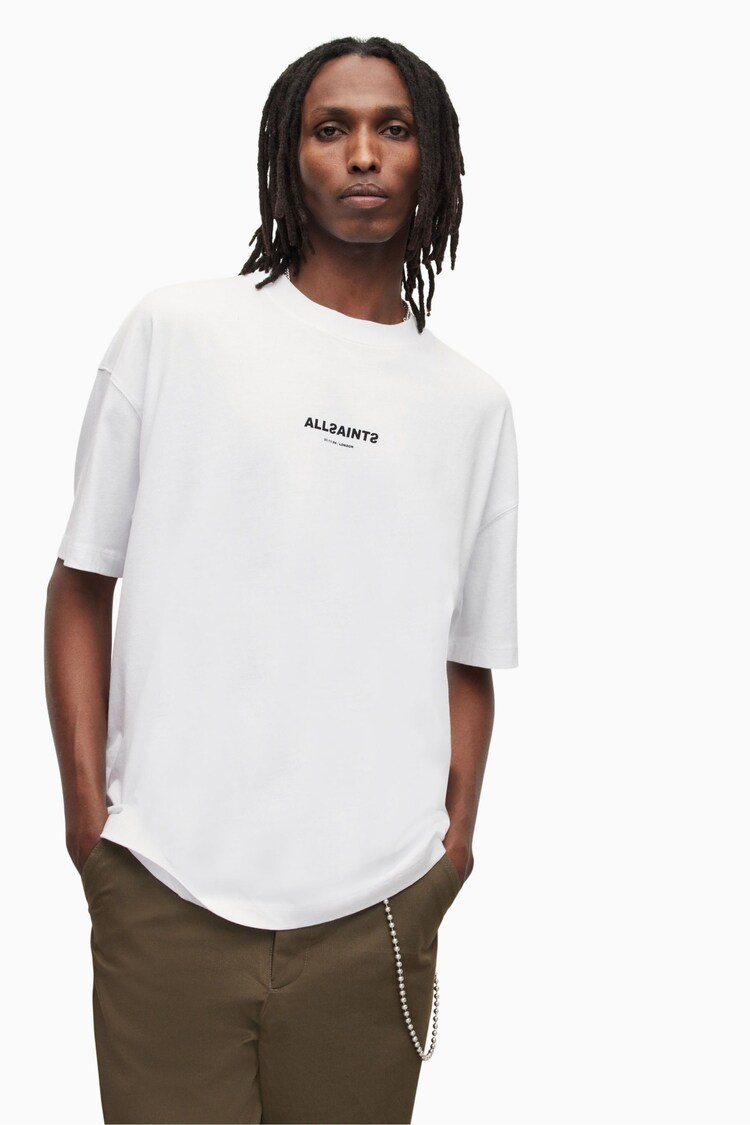 AllSaints White Subverse Short Sleeve Crew T-Shirt - Image 1 of 7