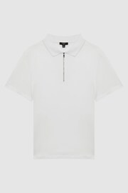 Reiss White Belfry Mercerised Egyptian Cotton Polo Shirt - Image 2 of 7