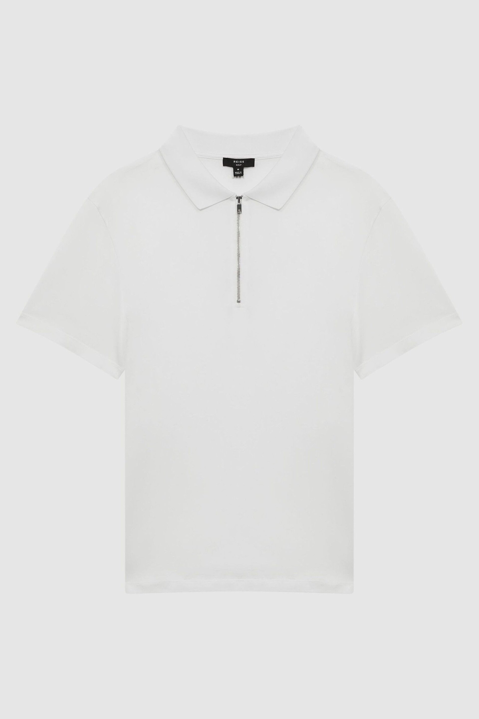 Reiss White Belfry Mercerised Egyptian Cotton Polo Shirt - Image 2 of 7